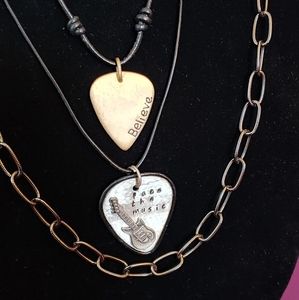 Guitar pick necklaces